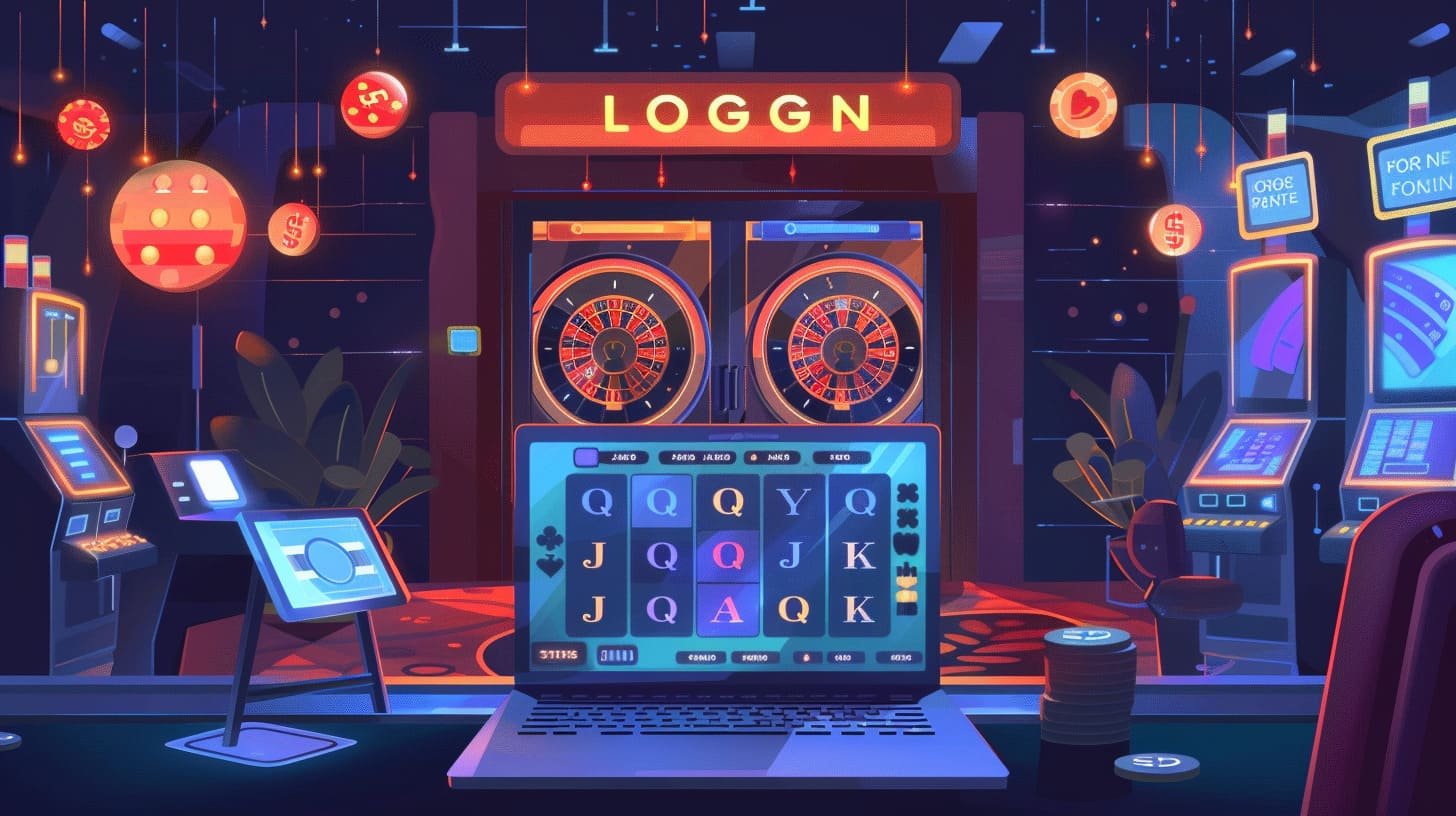 Ilustrasi ikon keamanan dalam proses login platform joker188